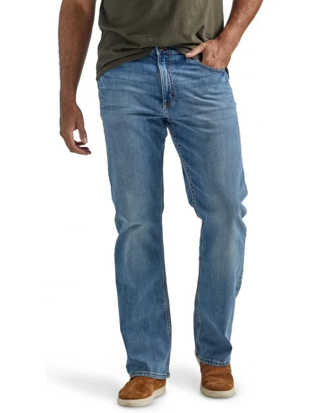 Men's Relaxed Fit Boot Cut Jeans - Comfortable Denim Pants for Casual Wear